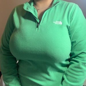 The North face fleece pull over zip up sweater